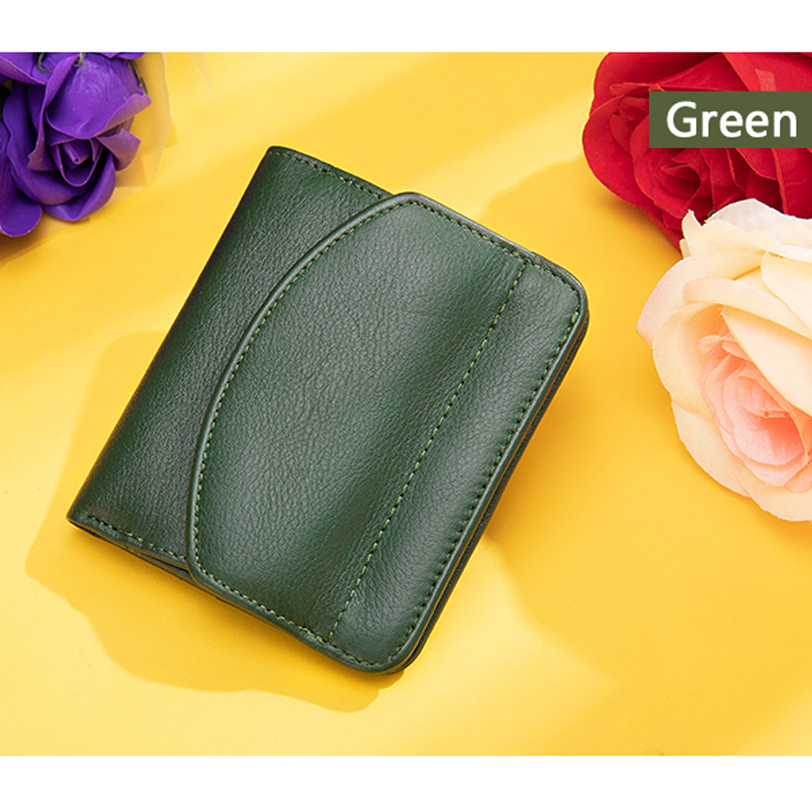 RFID Multi-functional Leather Wallet 8 Card Slots Coin Pocket Compact Stylish