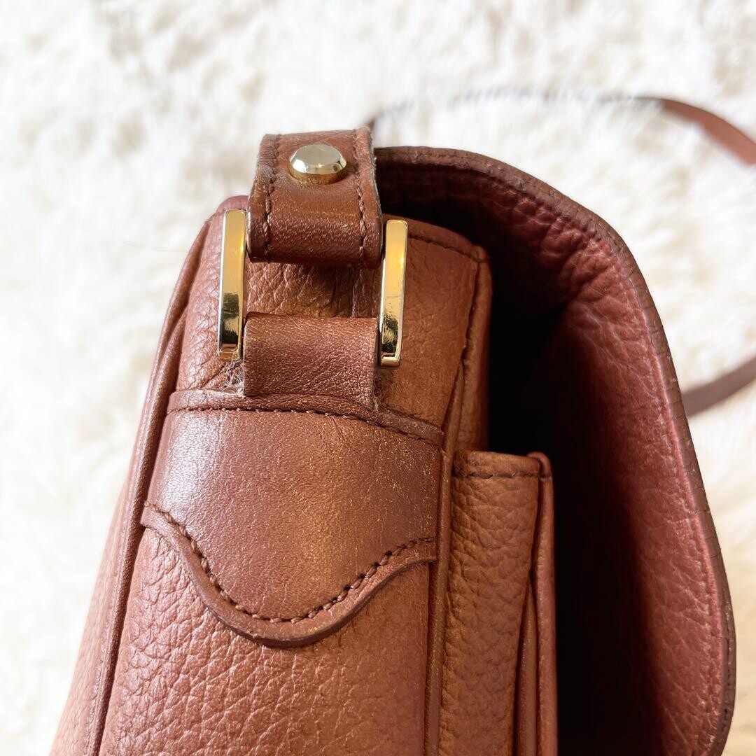 Burberry Brown Leather Nova Check Crossbody Shoulder Bag Vintage Unisex