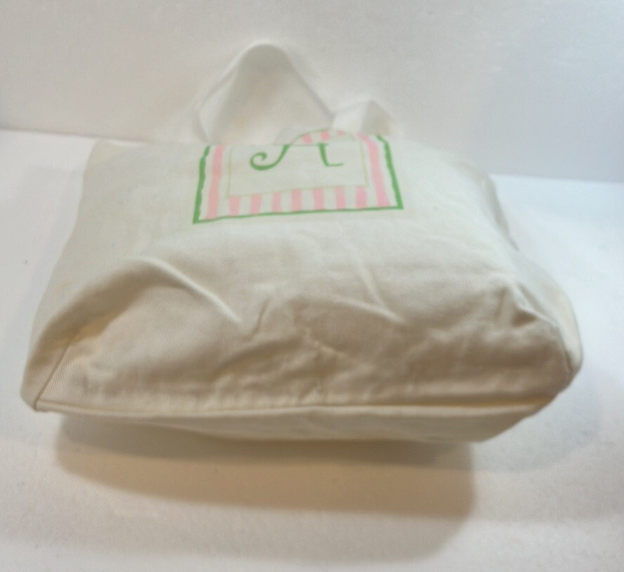 Innovo Inc, white tote with hot stamp initial A