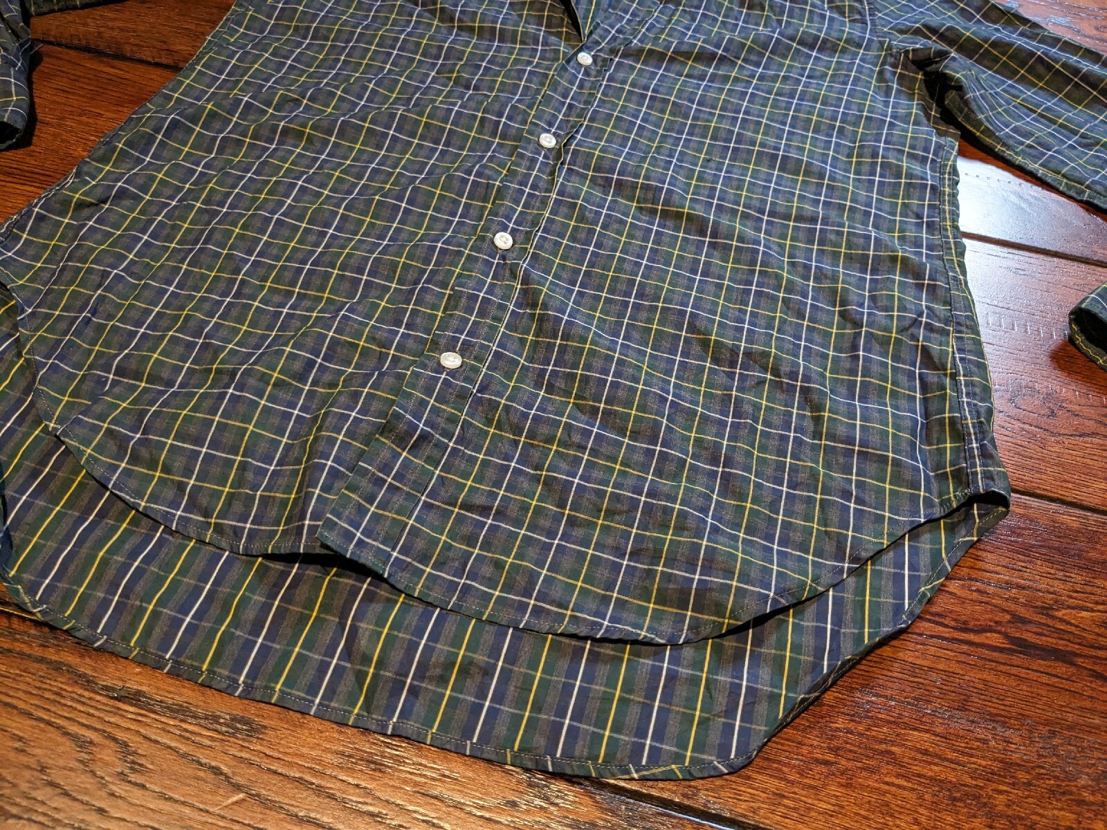 Frank & Eileen Frank Classic Button-Up Shirt Gray Blue Green Plaid Size Small