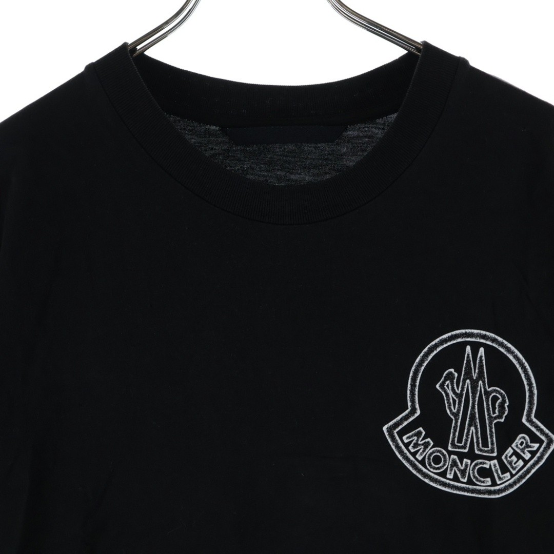 MONCLER Front Logo Print Short Sleeve T-shirt Top Black Used b4d5e523c830caa9ed5