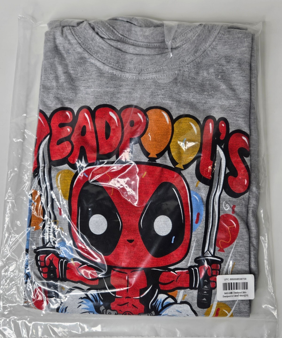 Nerdy Thrity Deadpool In Cake Loot Crate Pop Tees T Shirt Adult Size 2XL NEW