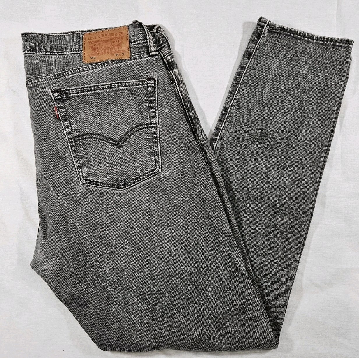 Levi’s Men’s Jeans 510 Skinny Fit W 36 L 32 Faded Gray Ripped
