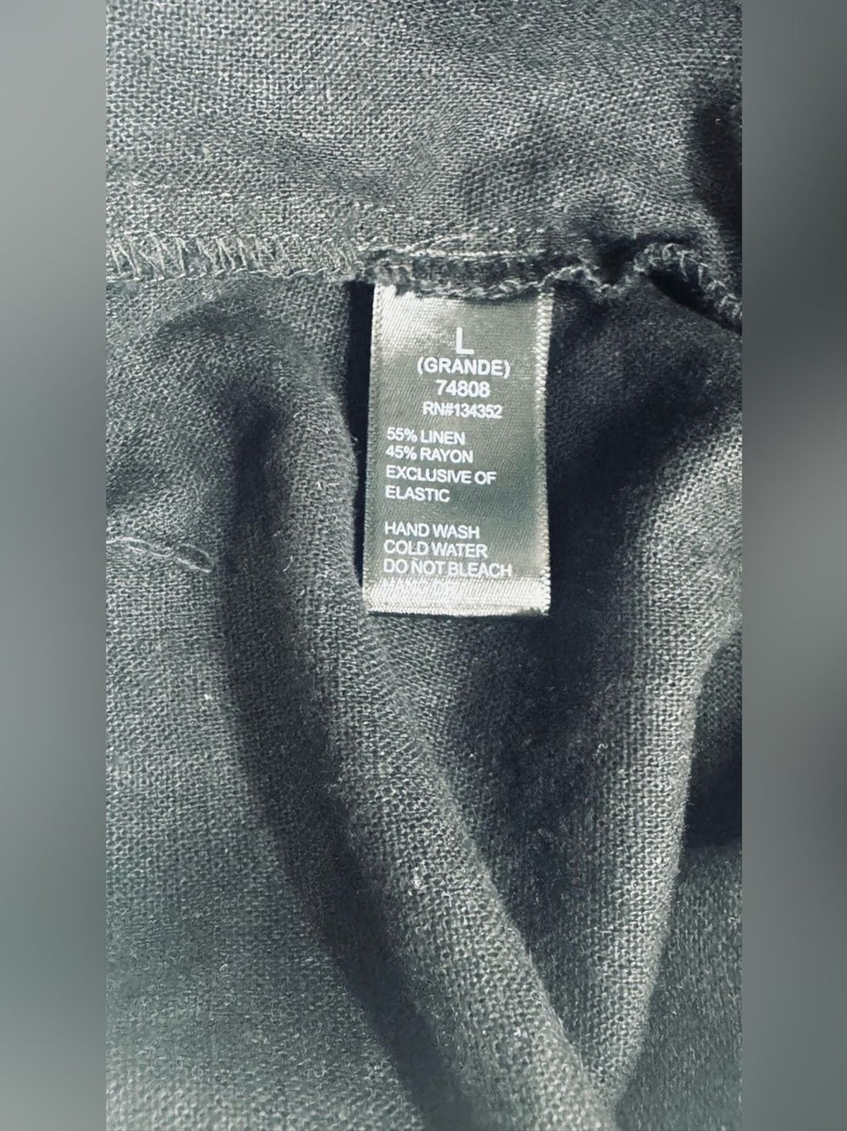 Ambiance Apparel Black Linen Blend High-Waisted Shorts, Size Large