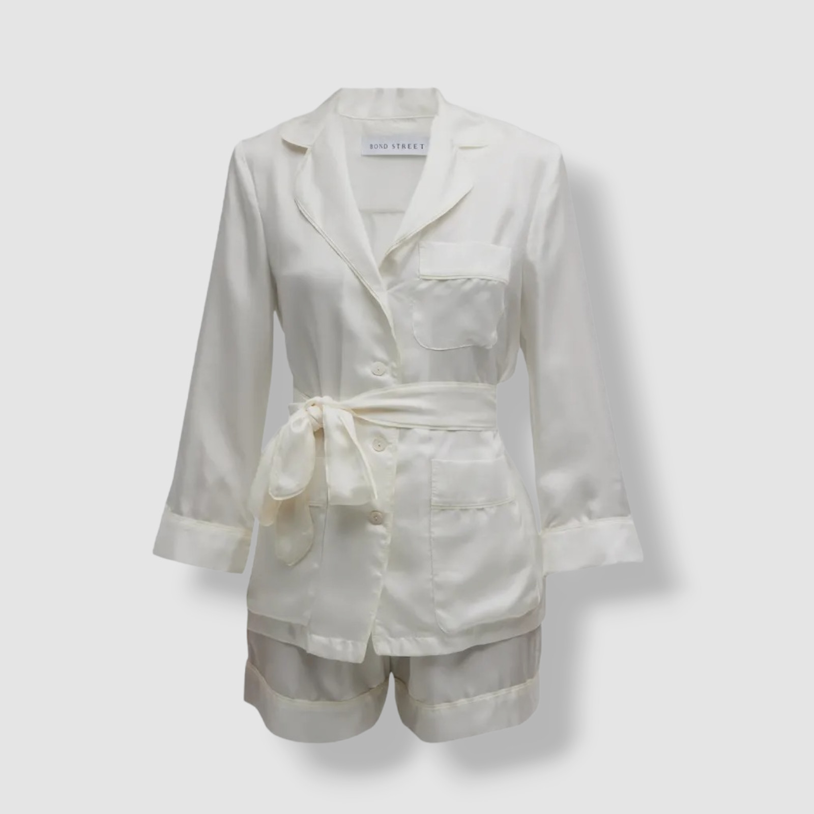 $506 Bond Street Women’s White Blanc De Blancs Short Pajama Set Size XS