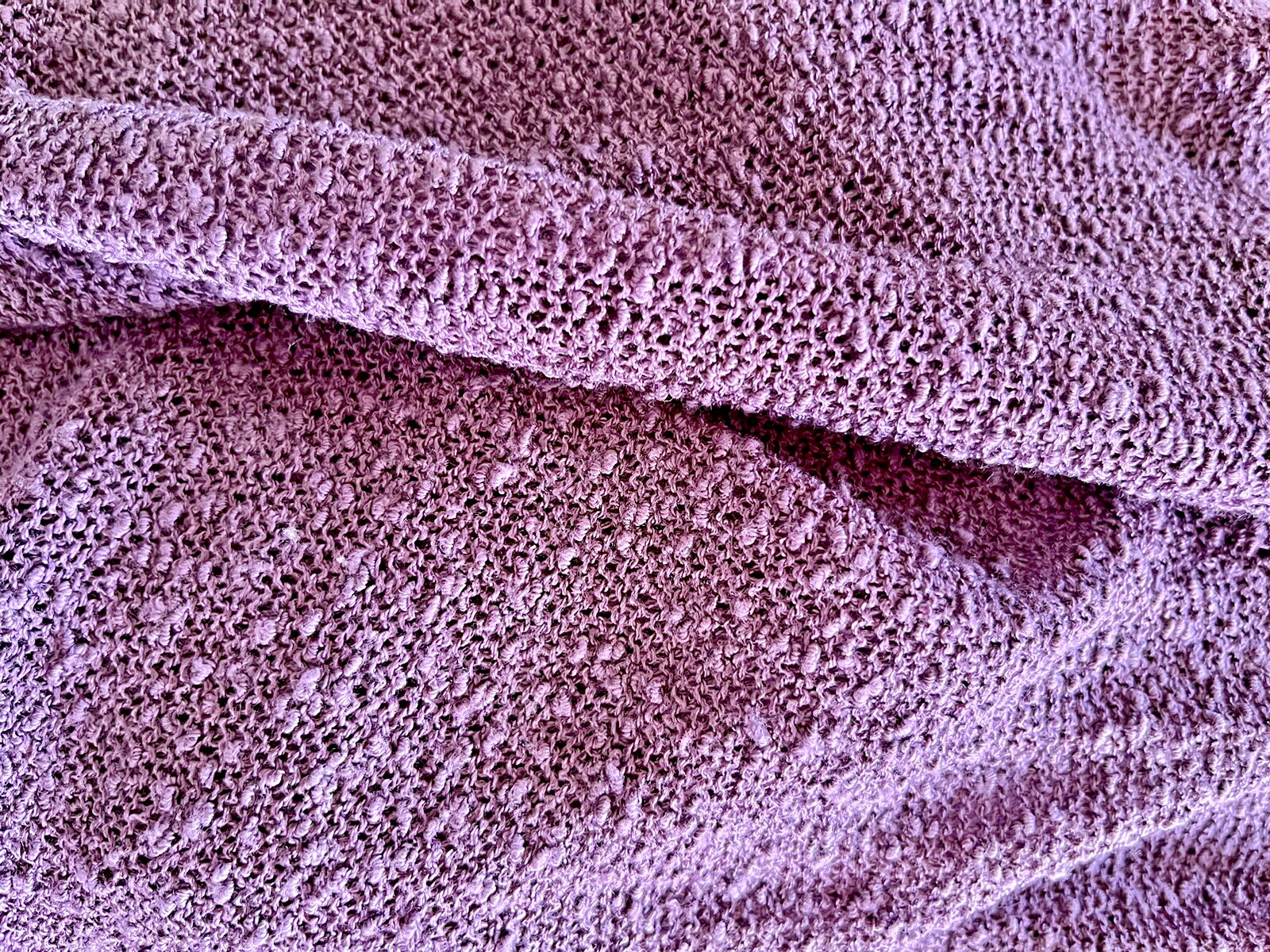 Windi River Purple Open‑Weave Draped Cardigan Size M Lightweight Knit 23” Long