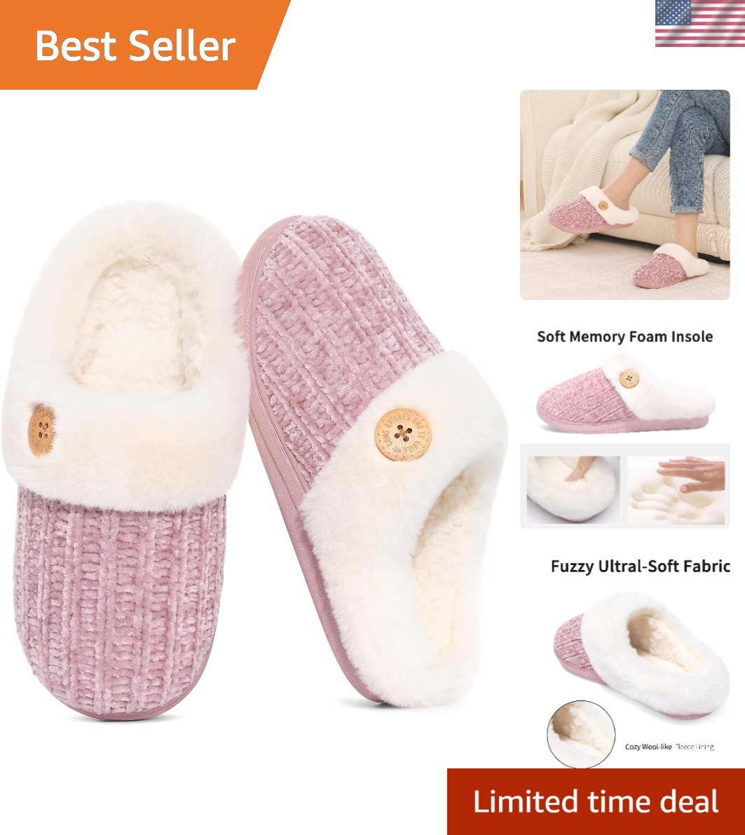 Cozy Chenille House Slippers for Women | Indoor Outdoor & Slip-Resistant, Size 8