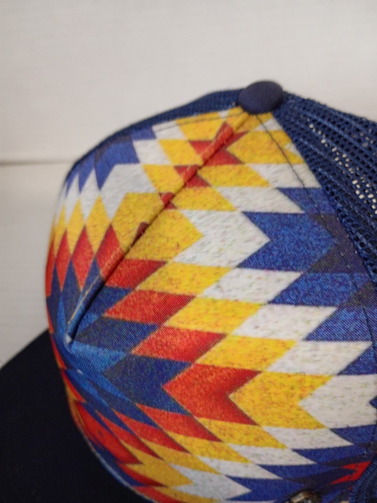 G&L Trucker Hat Santa Fe Positive Goods mesh snap-back blue red yellow adult