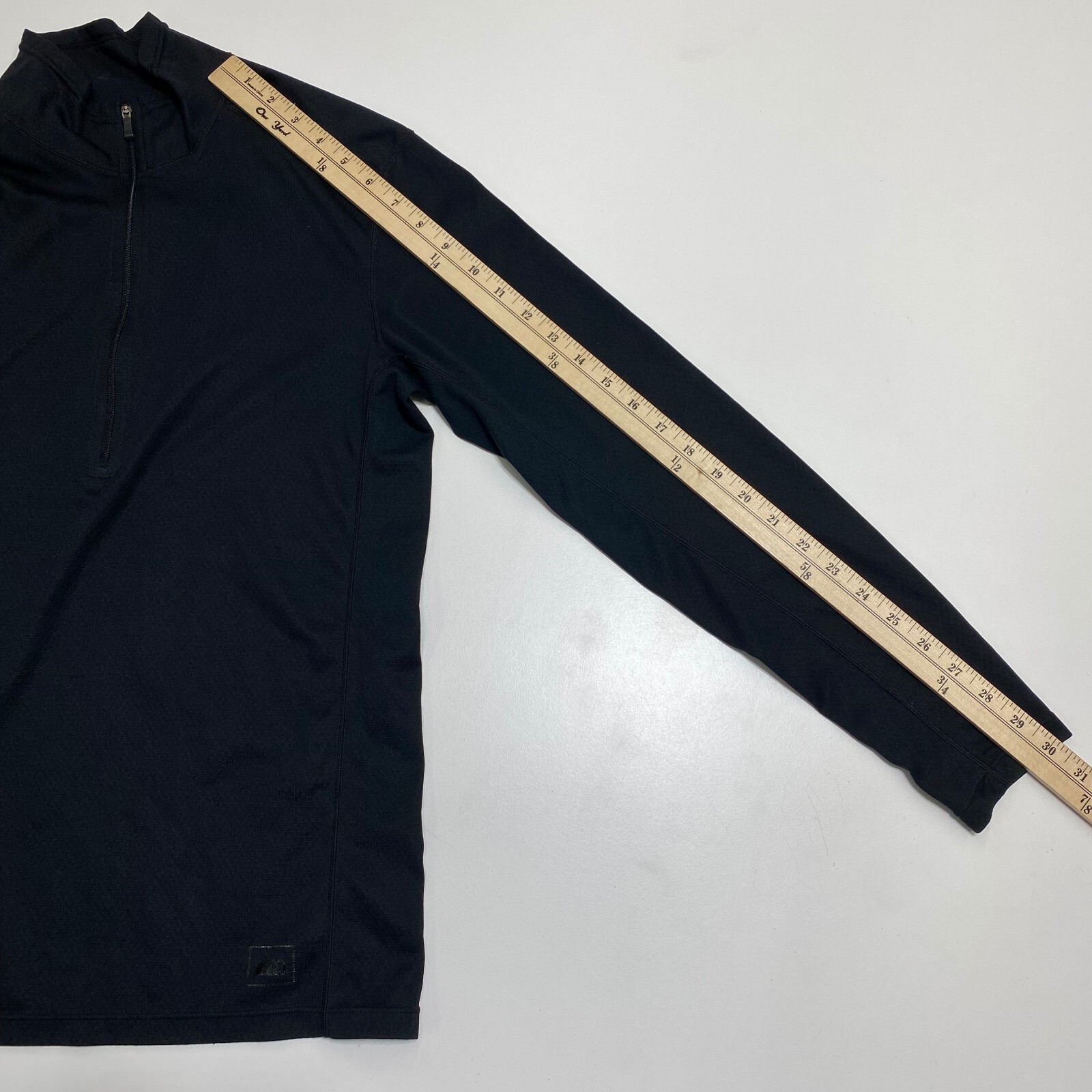 REI 1/2 Zip Pullover Top Mens M Black Long Sleeve Polartec Mock Neck Outdoor USA