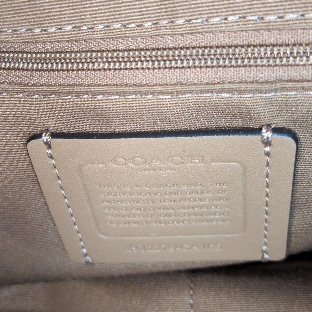 Good condition COACH Andy Tote Shoulder Bag CA165 Leather Beige x Black