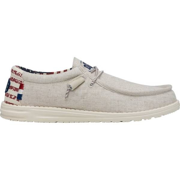 Hey Dude MEN’S Wally OFF WHITE PATRIOTIC 40001-1K1 NEW IN THE BOX