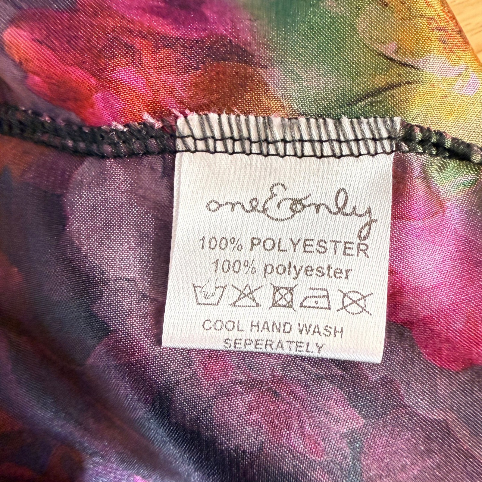 One & Only Women’s Floral Kimono Wrap Top Shirt Burgundy Pink Medium