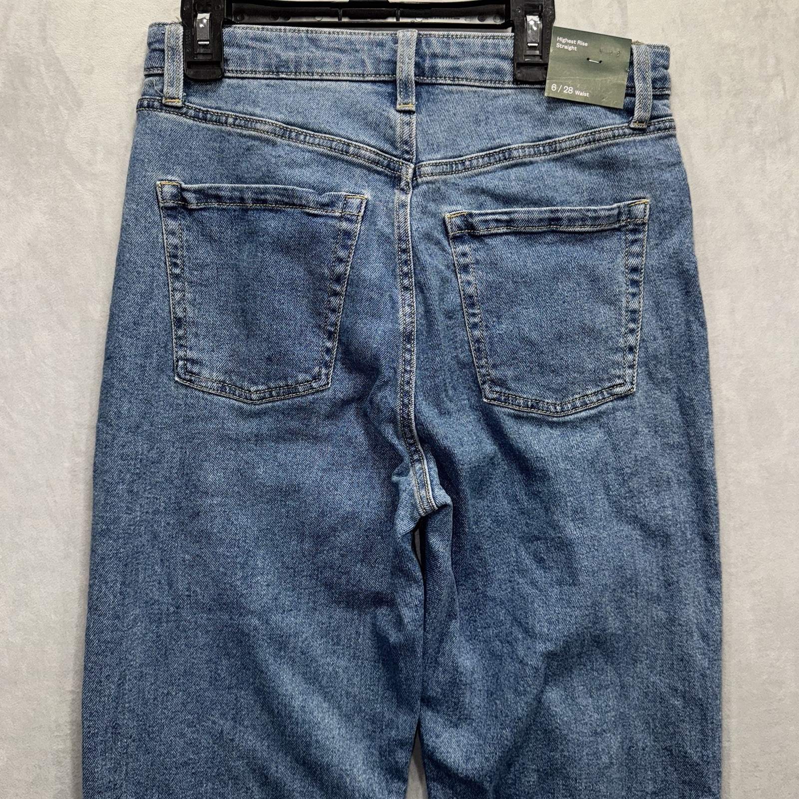 Wild Fable Highest Rise Straight Jeans Sz 6 Blue 5-Pocket Button Fly Medium Wash
