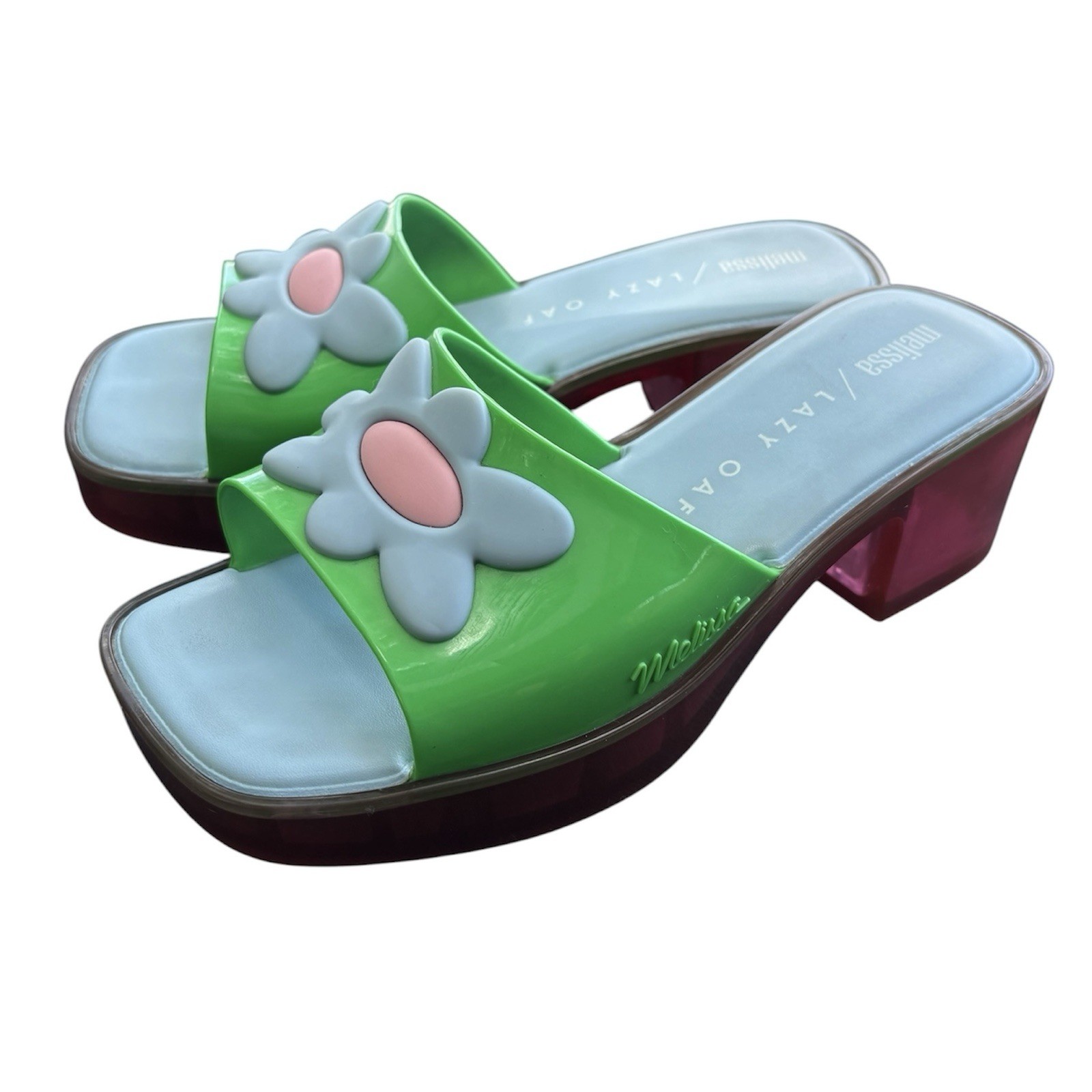 Melissa Lazy oaf jelly sandals flower power heels Women’s Size 5