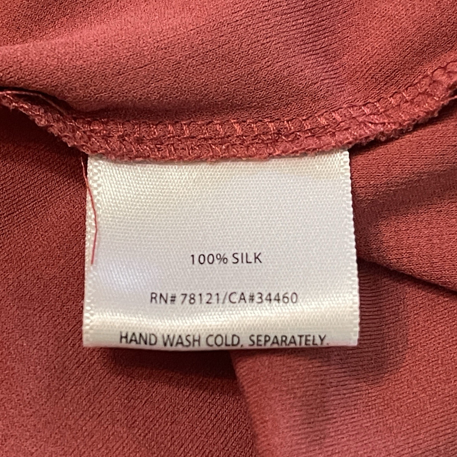 Eileen Fisher Silk Scoop Neck Tunic Tank Small Rust Terracotta Minimalist Luxe