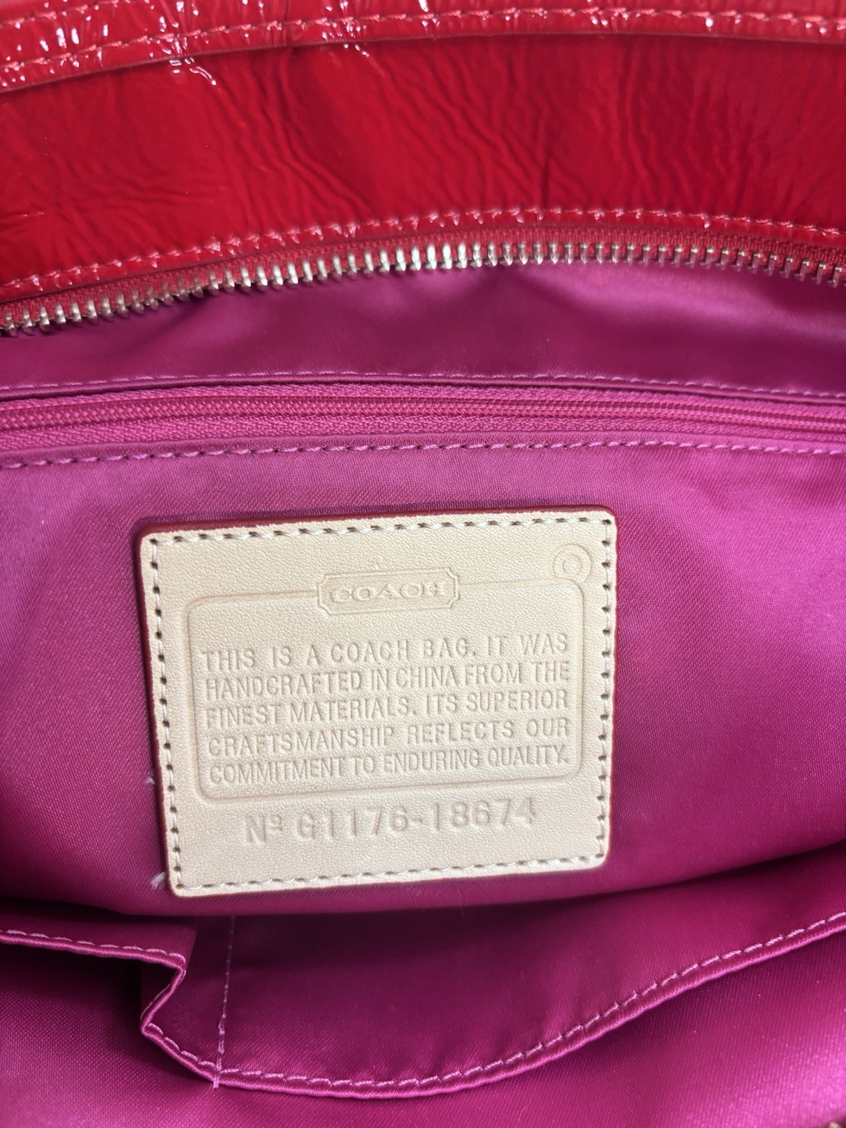 Coach Poppy Cherry Tote