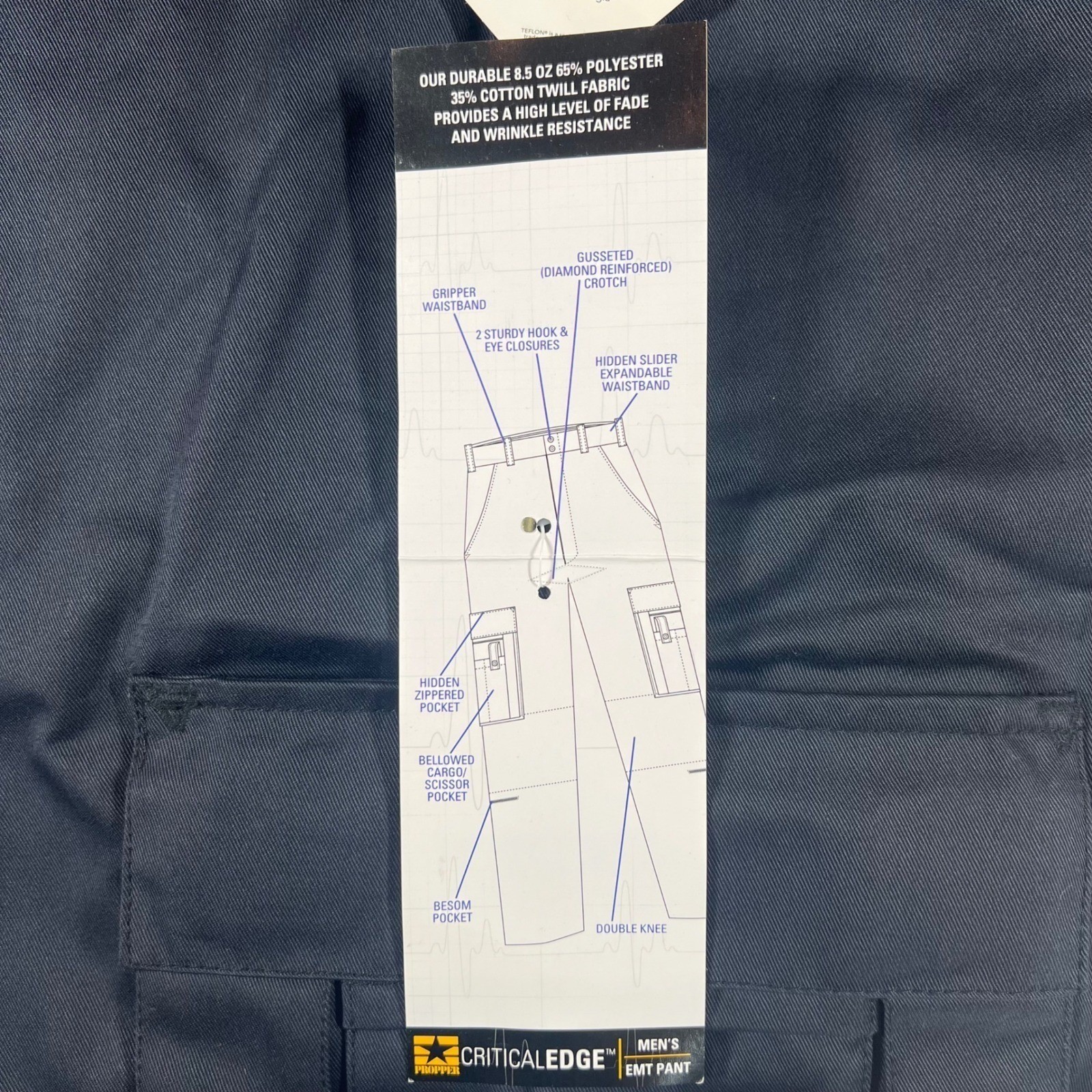 NWT Propper Critical Edge Mens EMT Pants Navy Tactical Cargo Size 36 Unhemmed