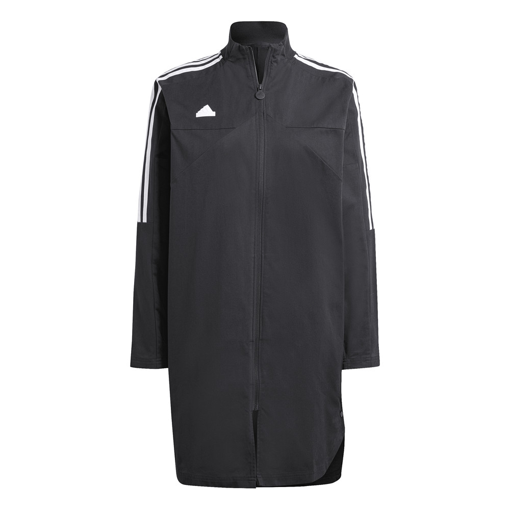 adidas Tiro 3Stripes SnapButton Woven Coat Womens Black Casual Athletic Outerwea