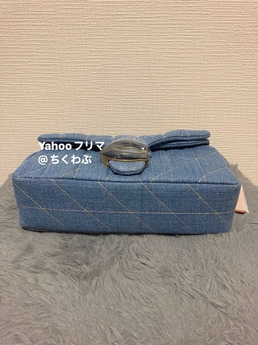 COACH Tabby 26 CR704 Denim Quilted Shoulder Bag Chain Strap Hardware Indigo