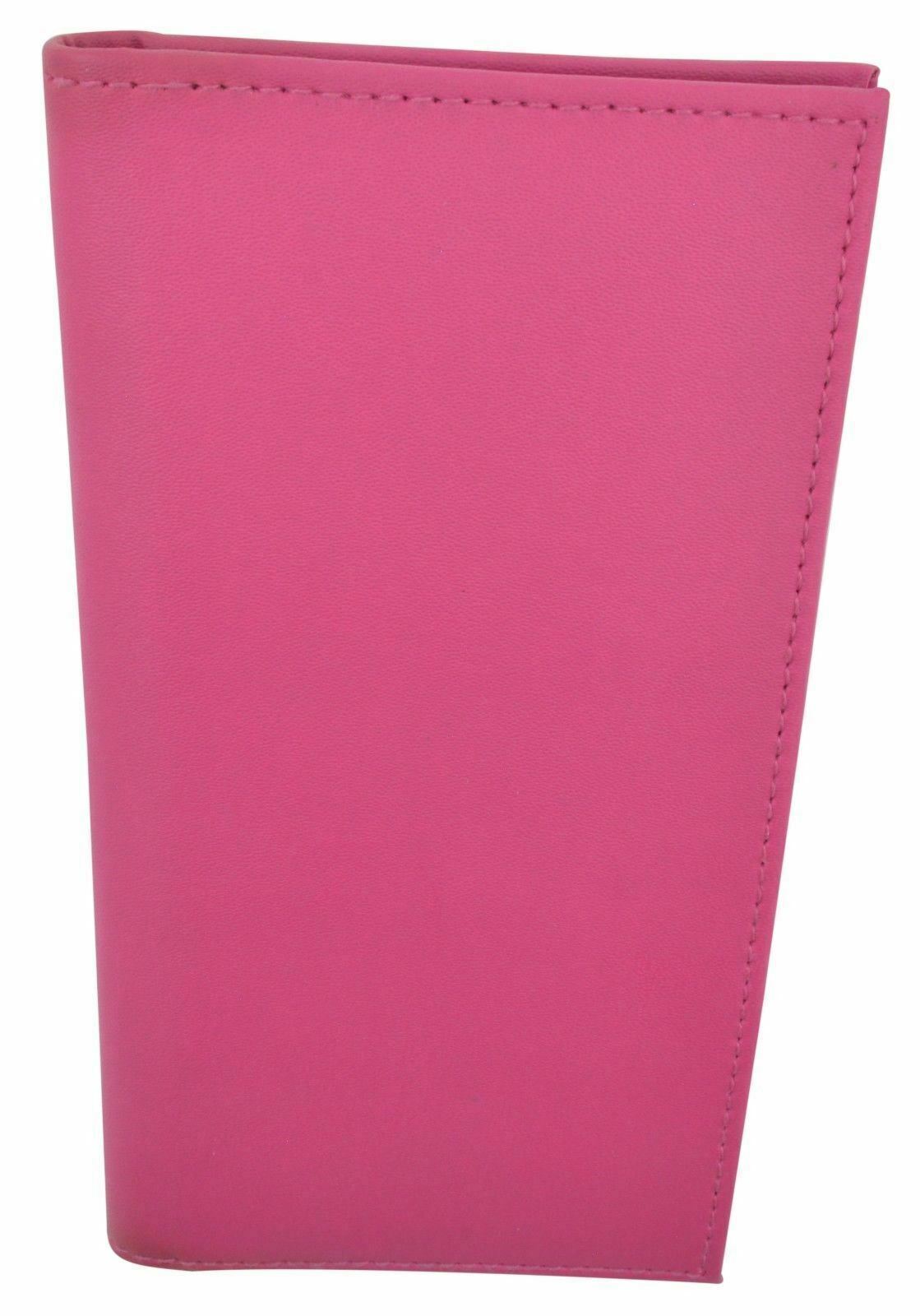 Leather Basic Checkbook Cover Holder Slim Plain Mens Womens Many Colors New