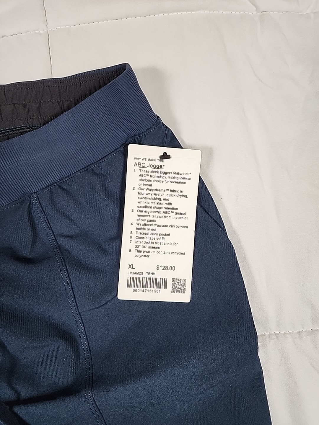 XL Lululemon ABC Men Jogger Pants True Navy New with Tags LM5AMZS Retail $128