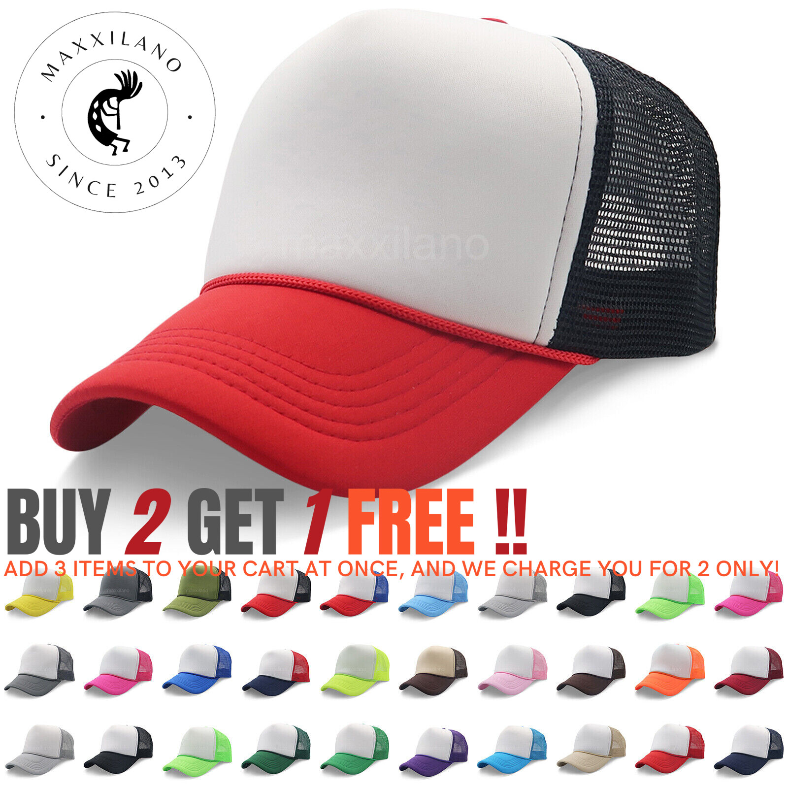 Trucker Hat Mesh Foam Cap Snapback Baseball Caps Adjustable Men Women Hats