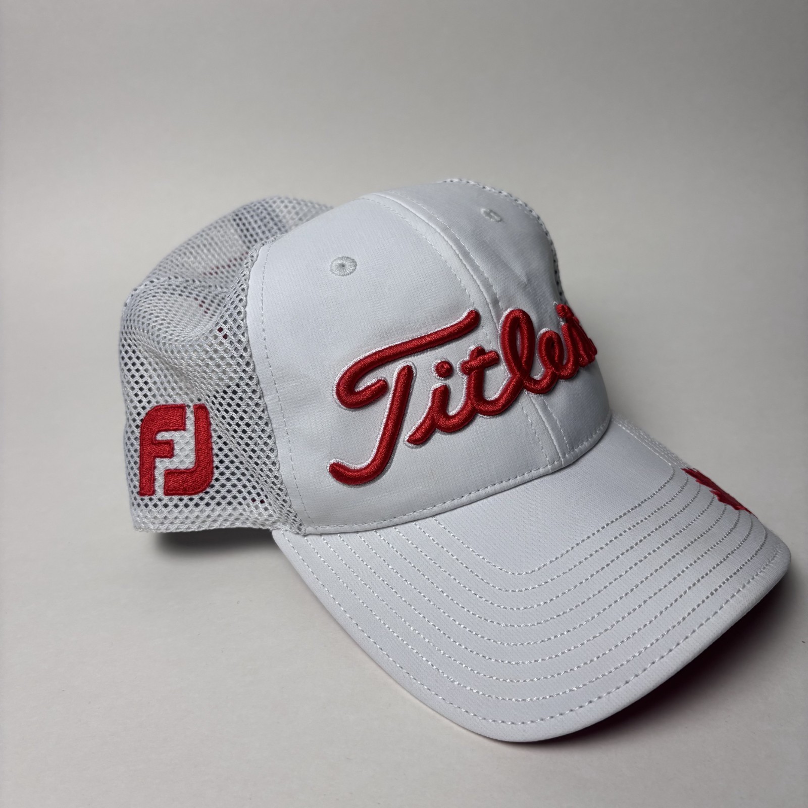 Titleist White Red Mesh Trucker Snapback Cap