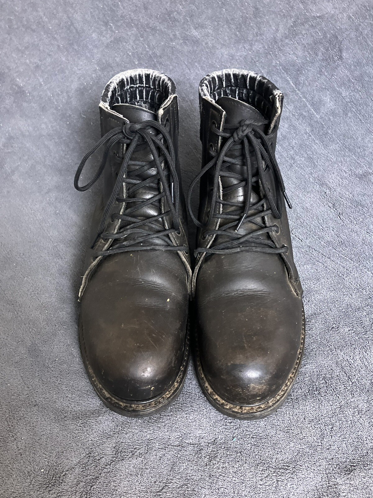 VTG Iron Age Steel Toe Boots Men’s 12 M Lace Up Black Goodyear MADE IN USA