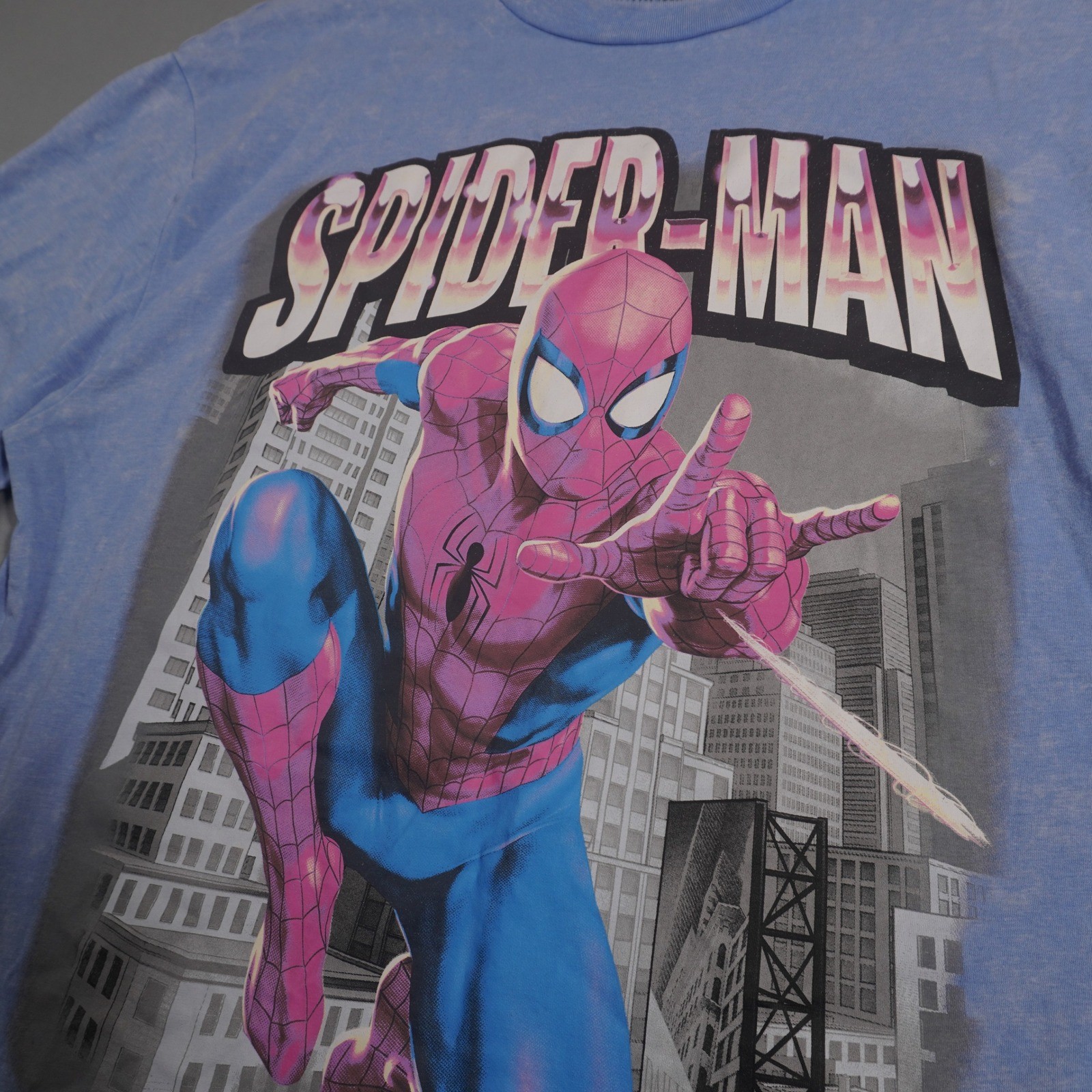 Marvel Spider-Man Light Blue Wash T-Shirt XL