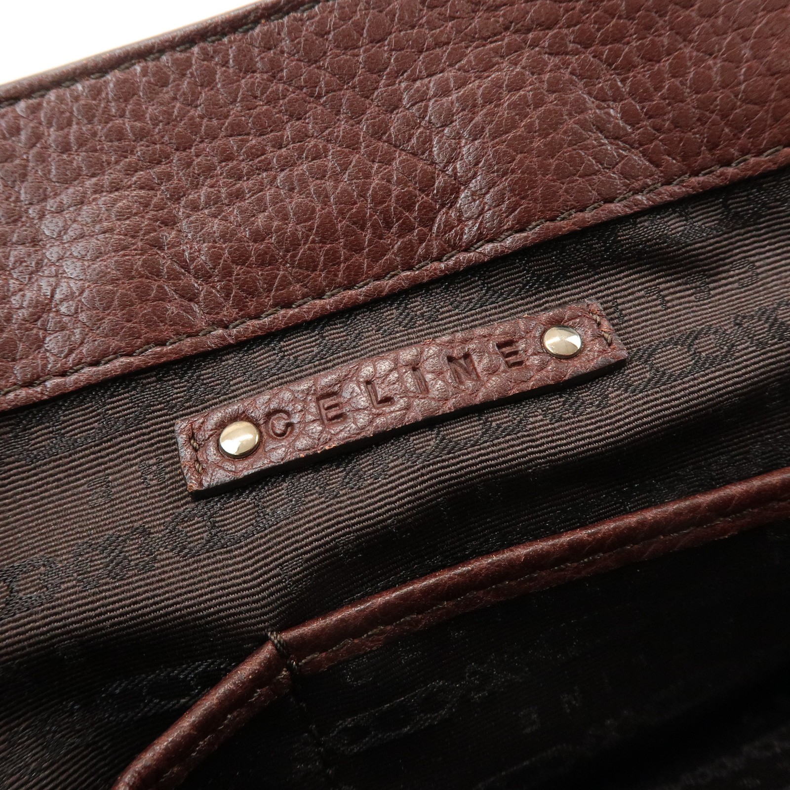CELINE Leather Boogie Bag Hand Bag Tote Bag Brown Authentic Used F/S