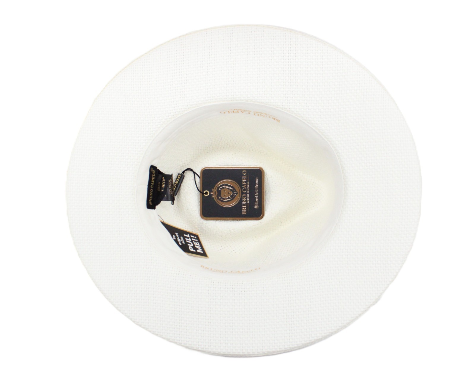 Bruno Capelo Mens White Wide Brim Straw Fedora Colonial CO-580