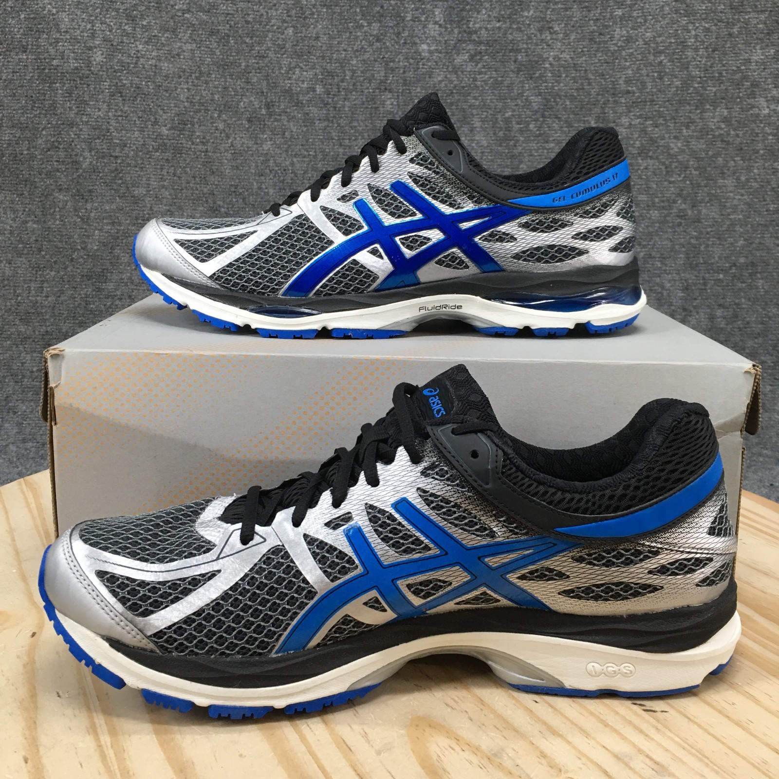 Asics Gel-Cumulus 17 Running Shoes Mens 11.5 Low Sneakers Lace Up Blue Black NEW
