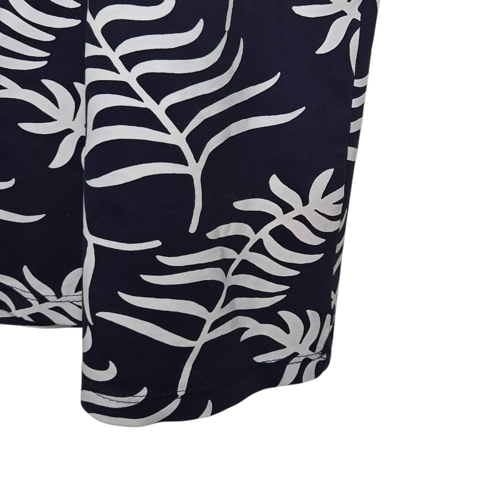 Melly M Womens Navy Blue Tropical Leaf Print Resort Stretch Jersey Jude Dress XL