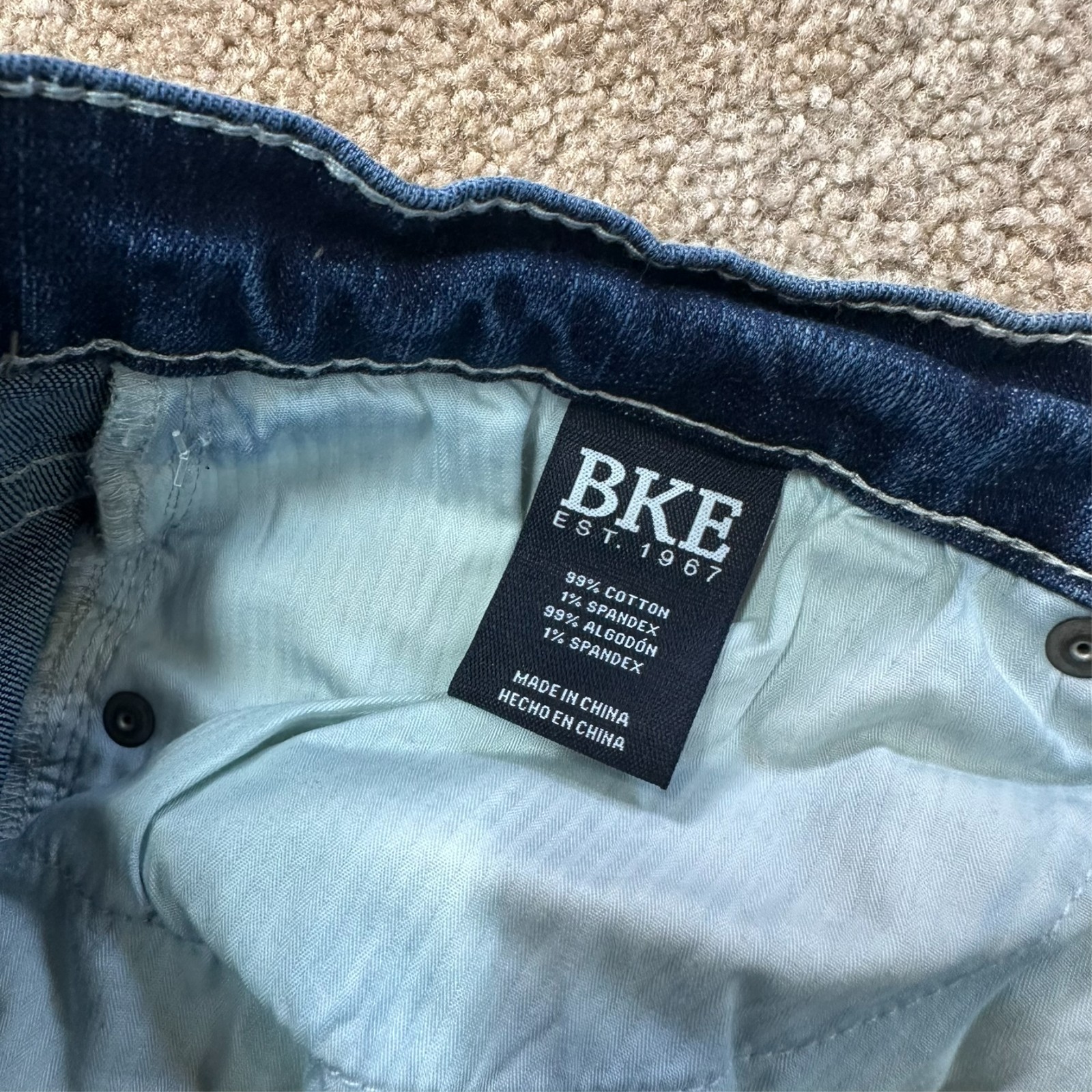 BKE Buckle Nolan Straight leg Jeans Men’s 34×32 Blue Denim stretch