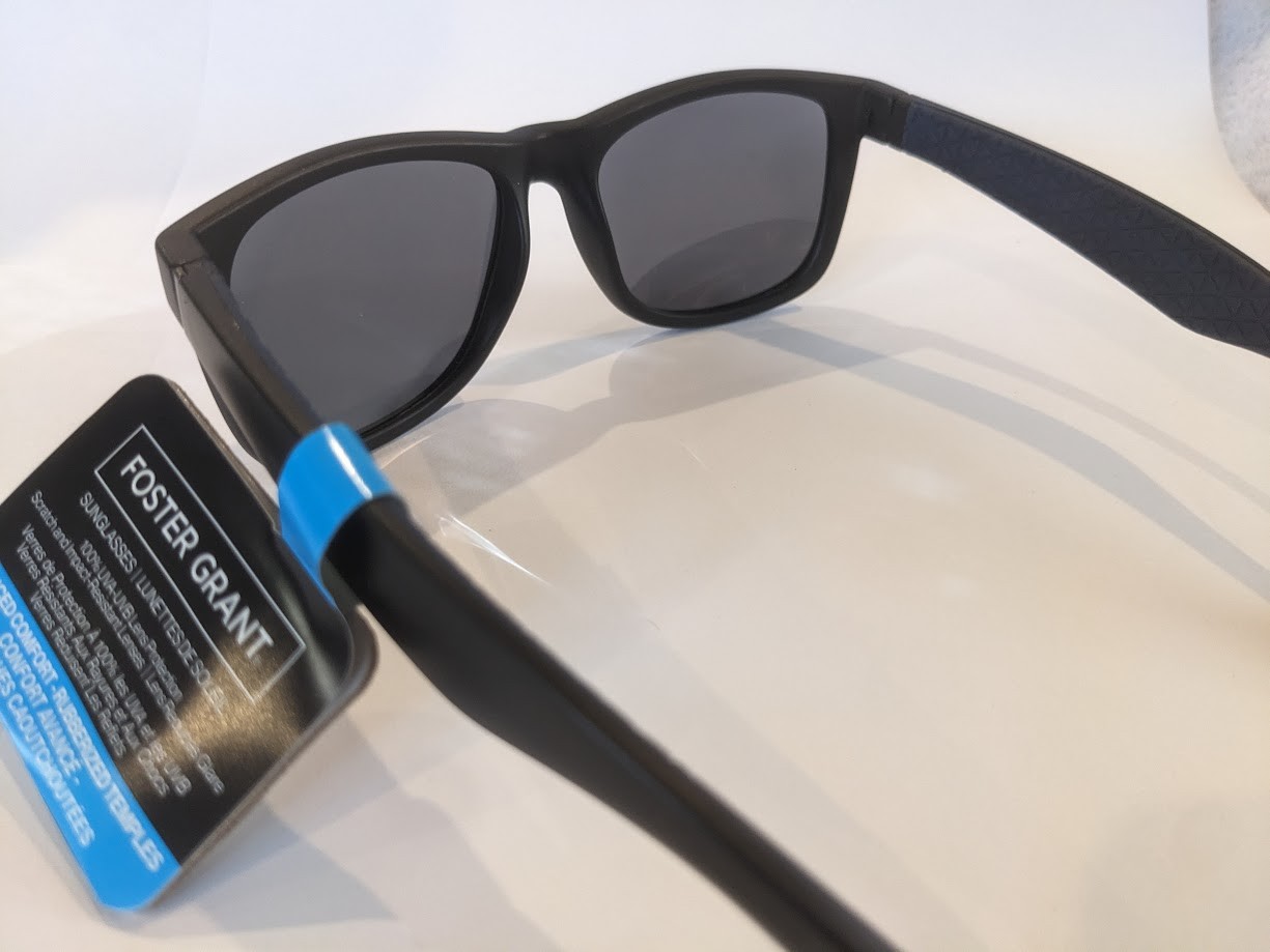 Foster Grant Advanced Comfort Black w Navy Sunglasses 100% UVA/UVB