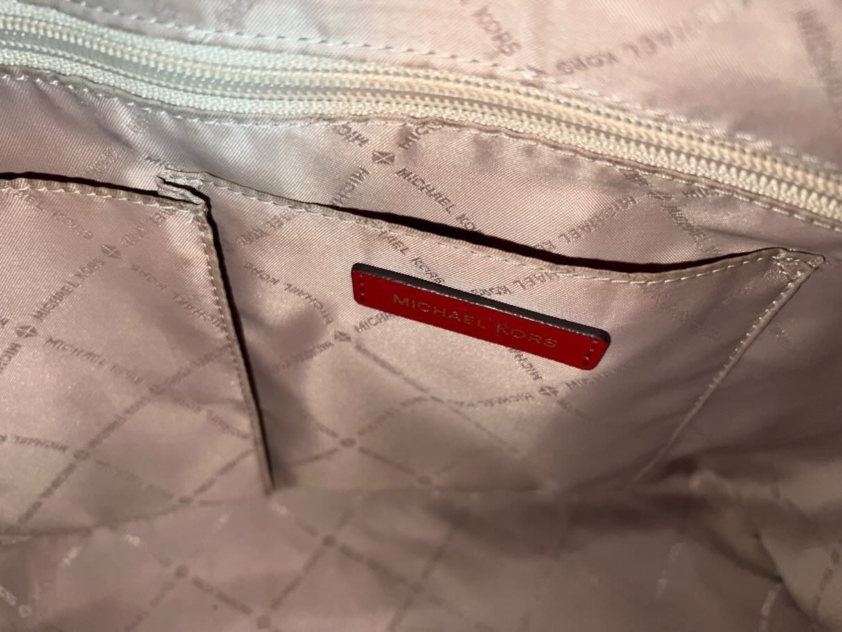 Michael Kors Red Zip-Top Satchel Top Handle Bag w/ Detachable Strap, Pockets