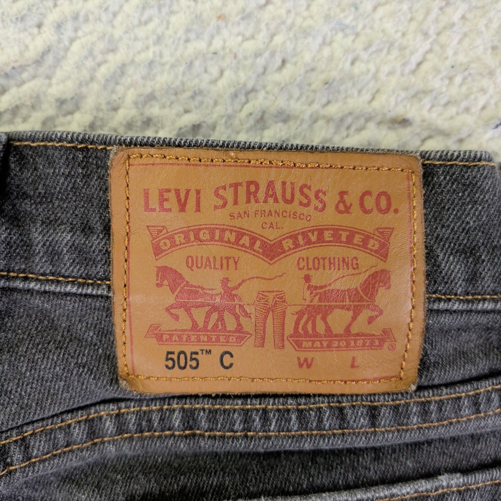 Levis 505 C Slim Straight Distressed Faded Black Jeans Womens W27 L32 28342-0006