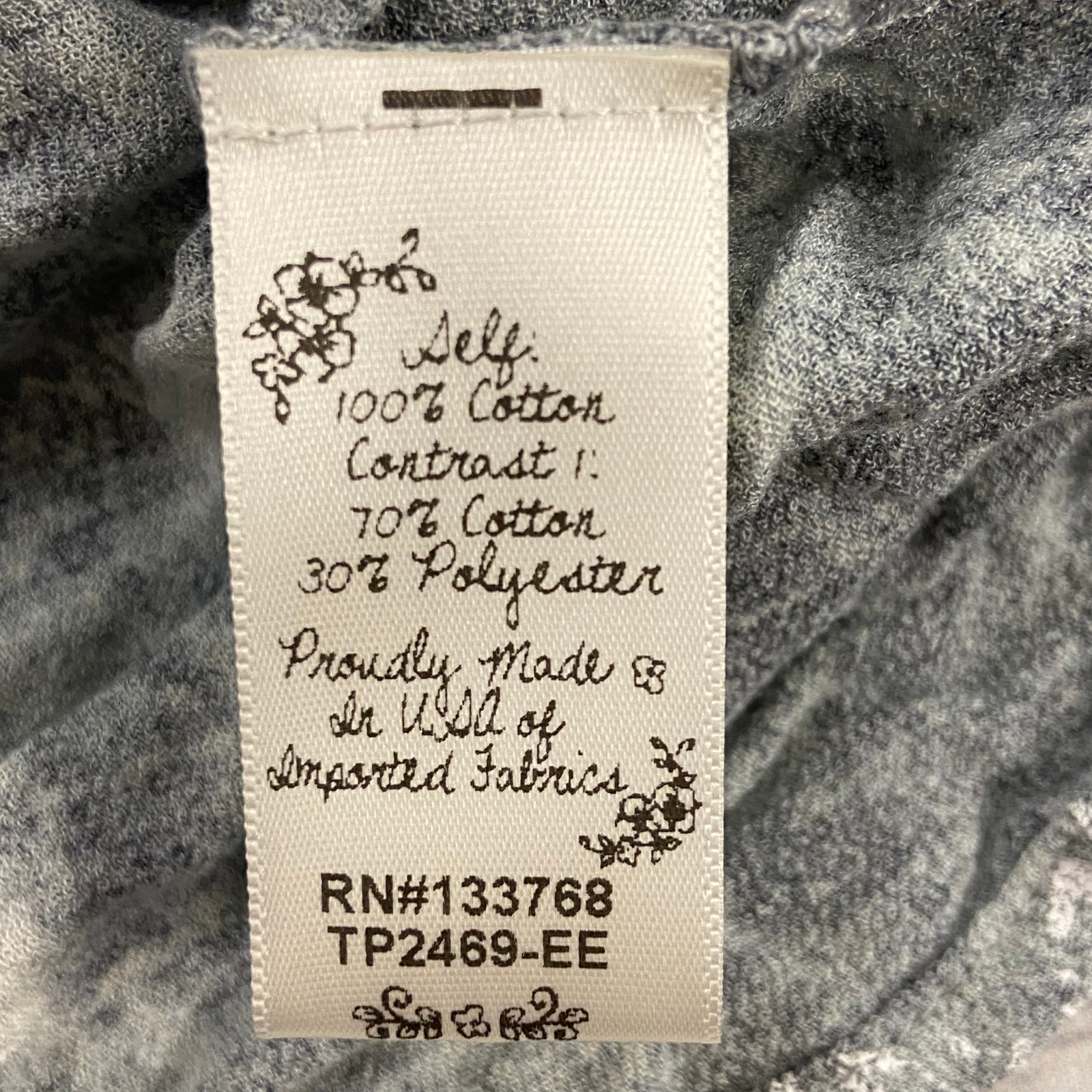 Scrapbook Boutique Stone Gray Twisted Tank Top Tunic Women Size L NEW Made In US