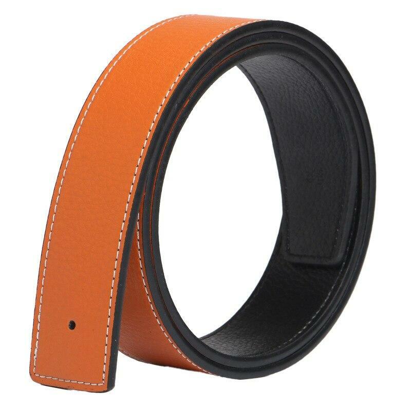 New Leather No Buckle For H 38mm Replacement Belt Men’s Strap Straps*