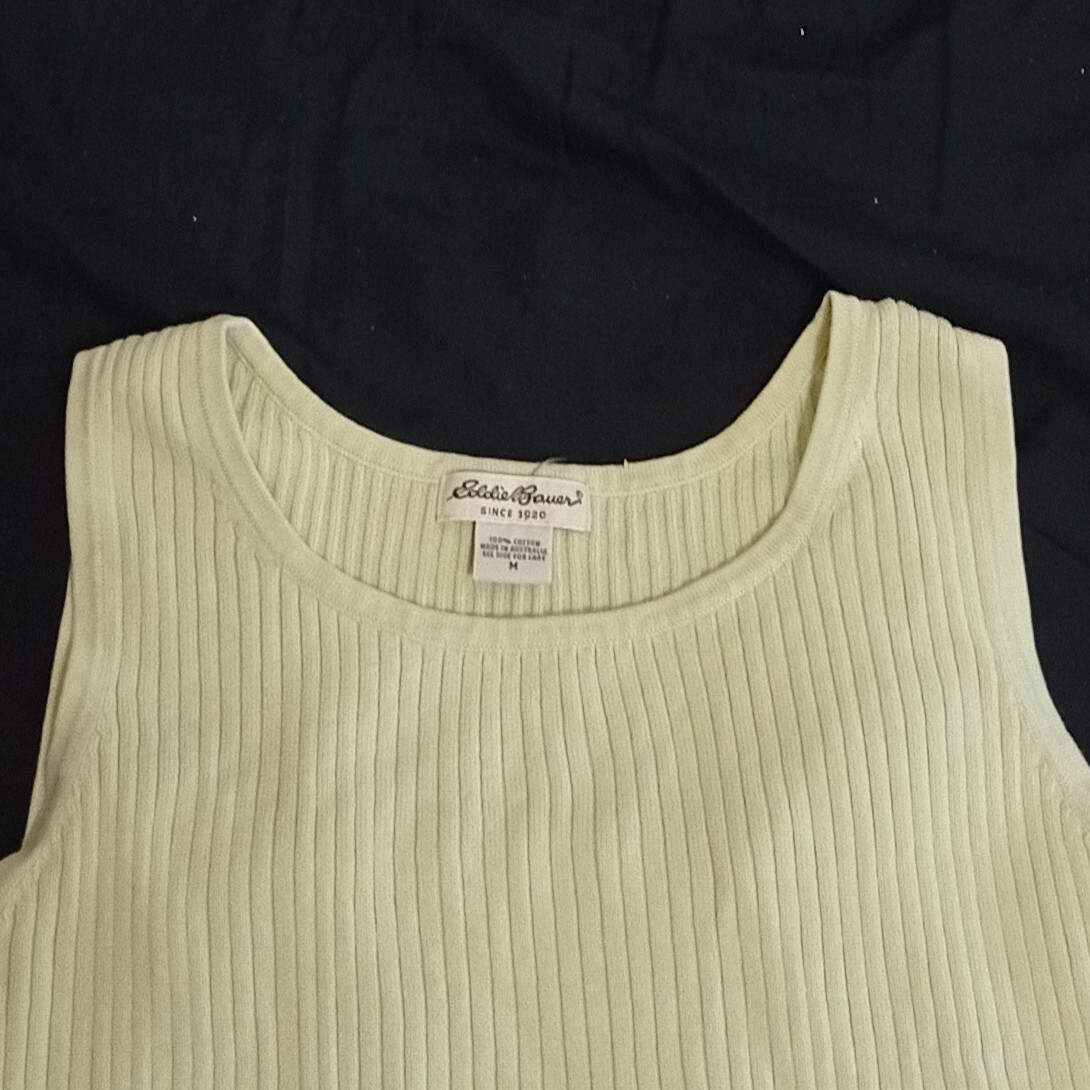 Eddie Bauer Round neck Light Green Sweater Vest 100% Baumwolle Cotton Sleeveless