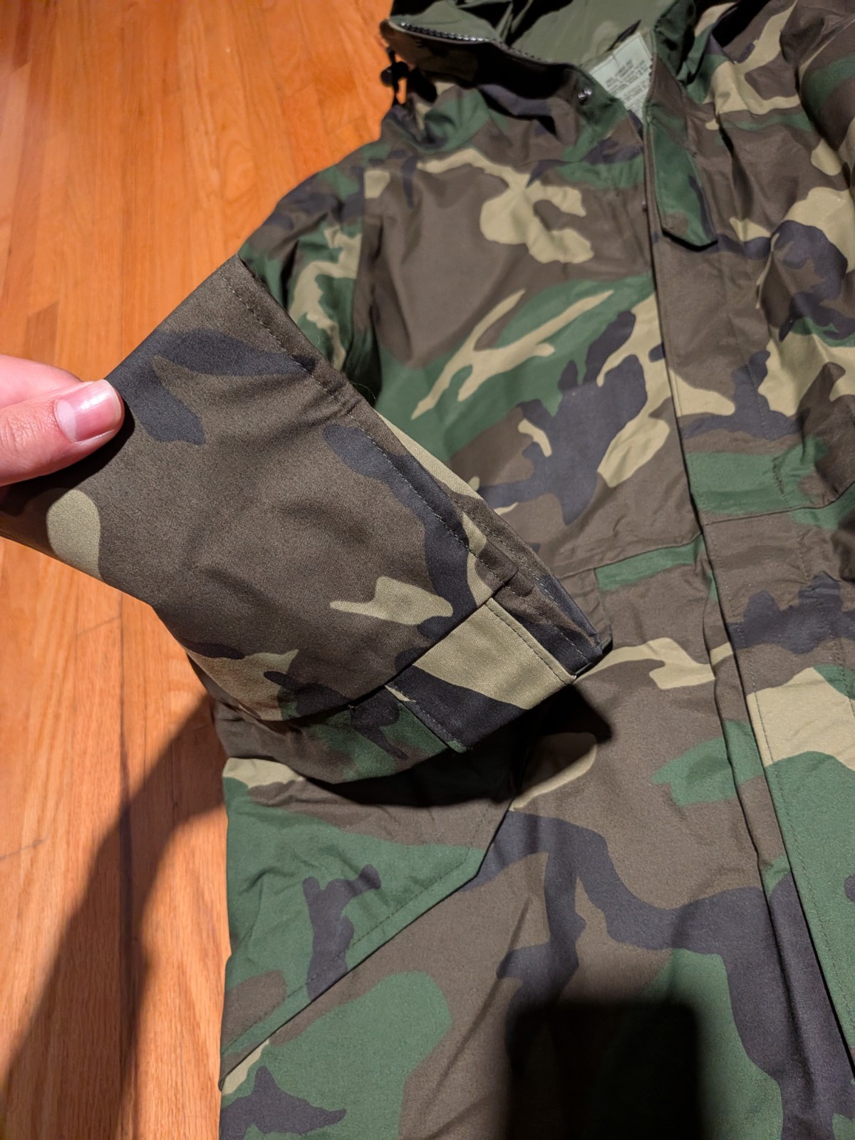 Raven Goretex ECWCS Woodland Camo Parka Cold wet Weather Jacket M-L E33