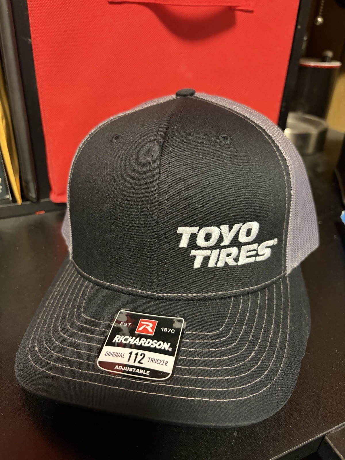 Toyo Tires Richardson Trucker Hat Mesh Back Snapback Light Grey and Black New