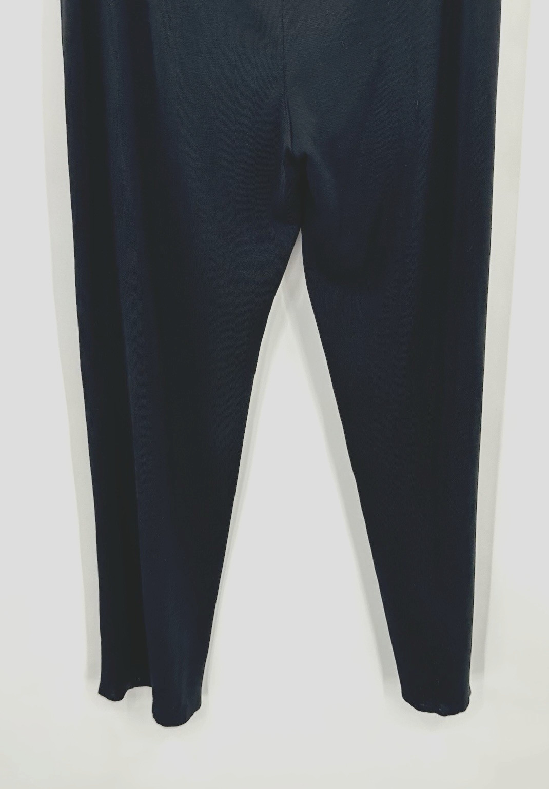 MING WANG straight leg pants black petite PL knit modern knitwear pull on
