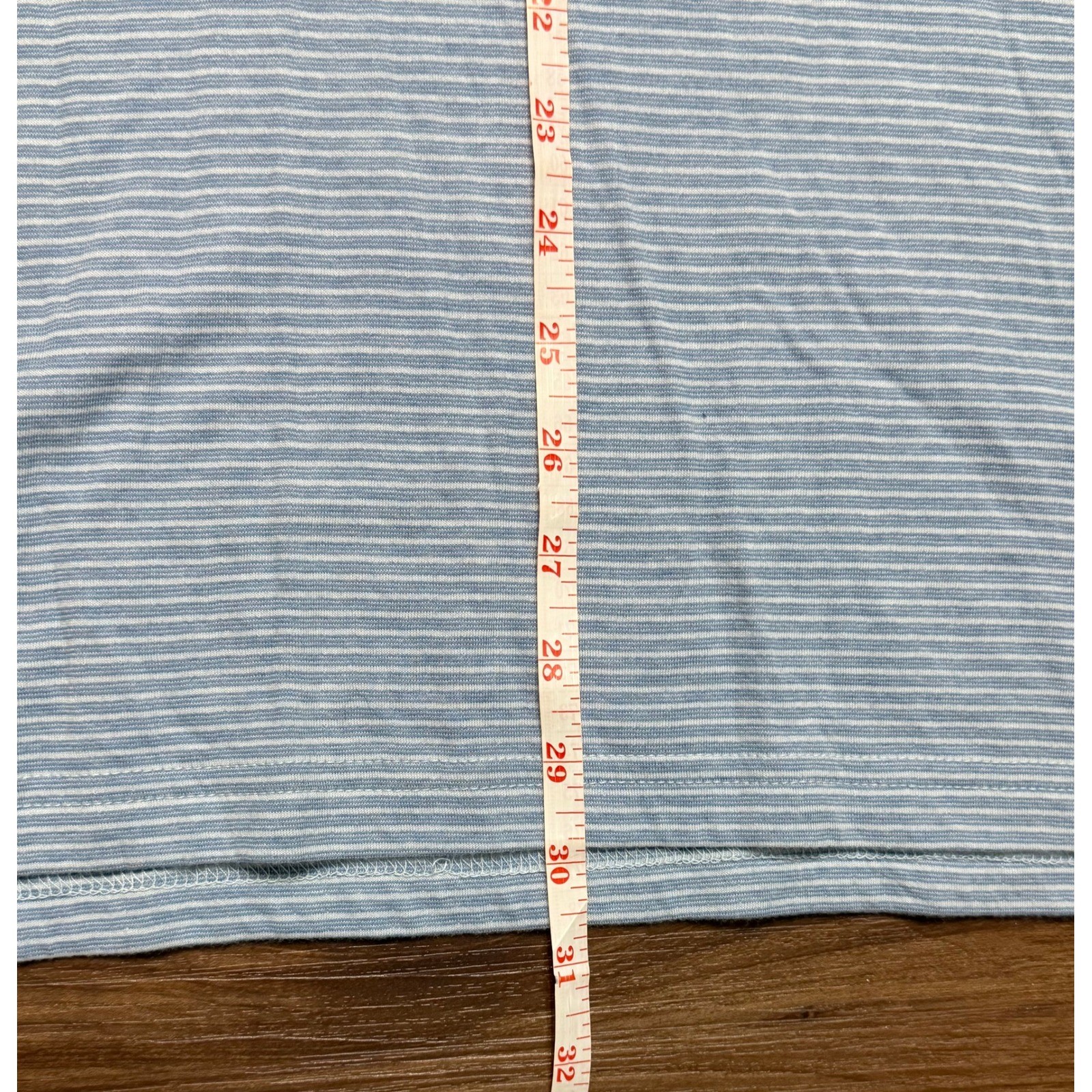 Faherty Cloud Cotton Stripe SS Soft Polo Dune Blue Mens Sz Large NWT