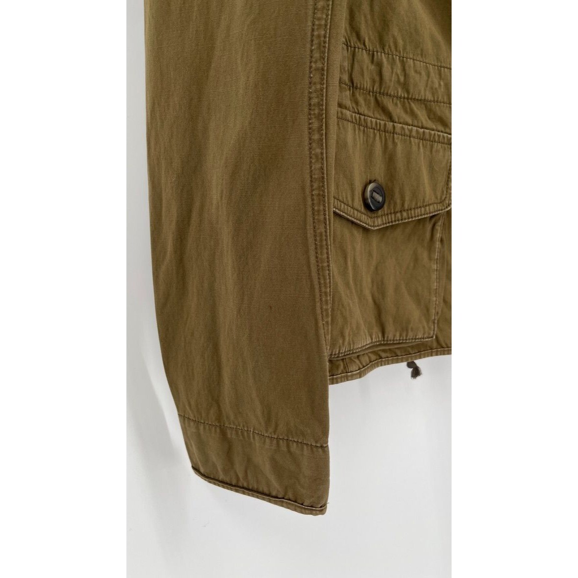 Anne Taylor Loft Olive Field Jacket Size S Women’s Button Zip Drawstring Close