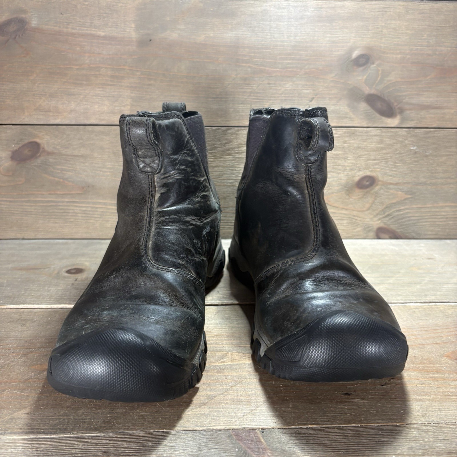 keen greta womens size 6 shoes black leather waterproof ankle chelsea boots