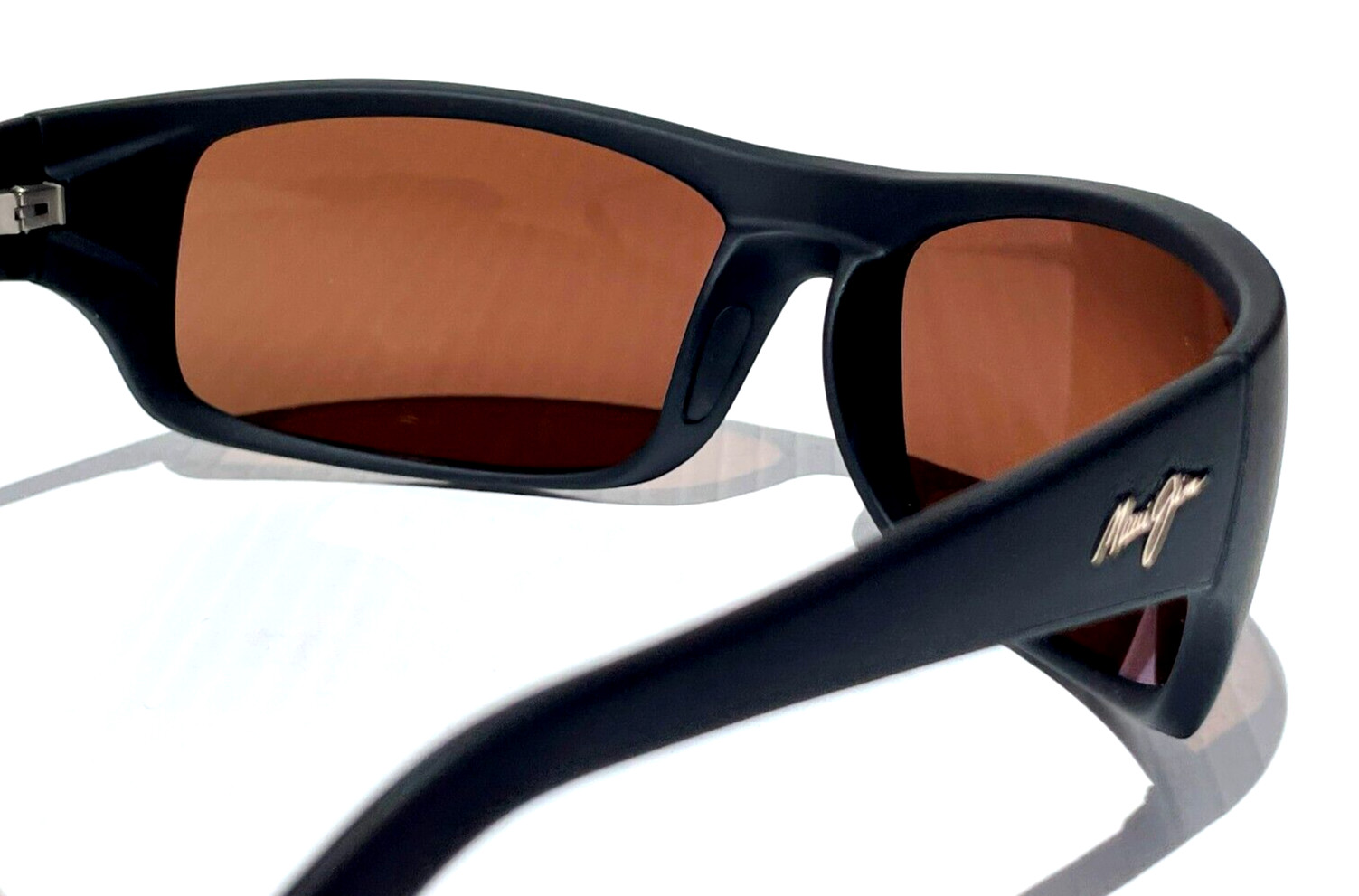 NEW Maui Jim PEAHI Matte Black Rubber POLARIZED Bronze GLASS Sunglass H202-2M
