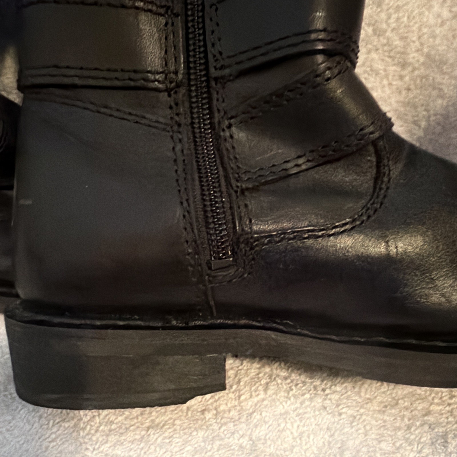 Harley-Davidson Women’s Tall Leather Biker Boots Size 6.5 Buckle & Studs