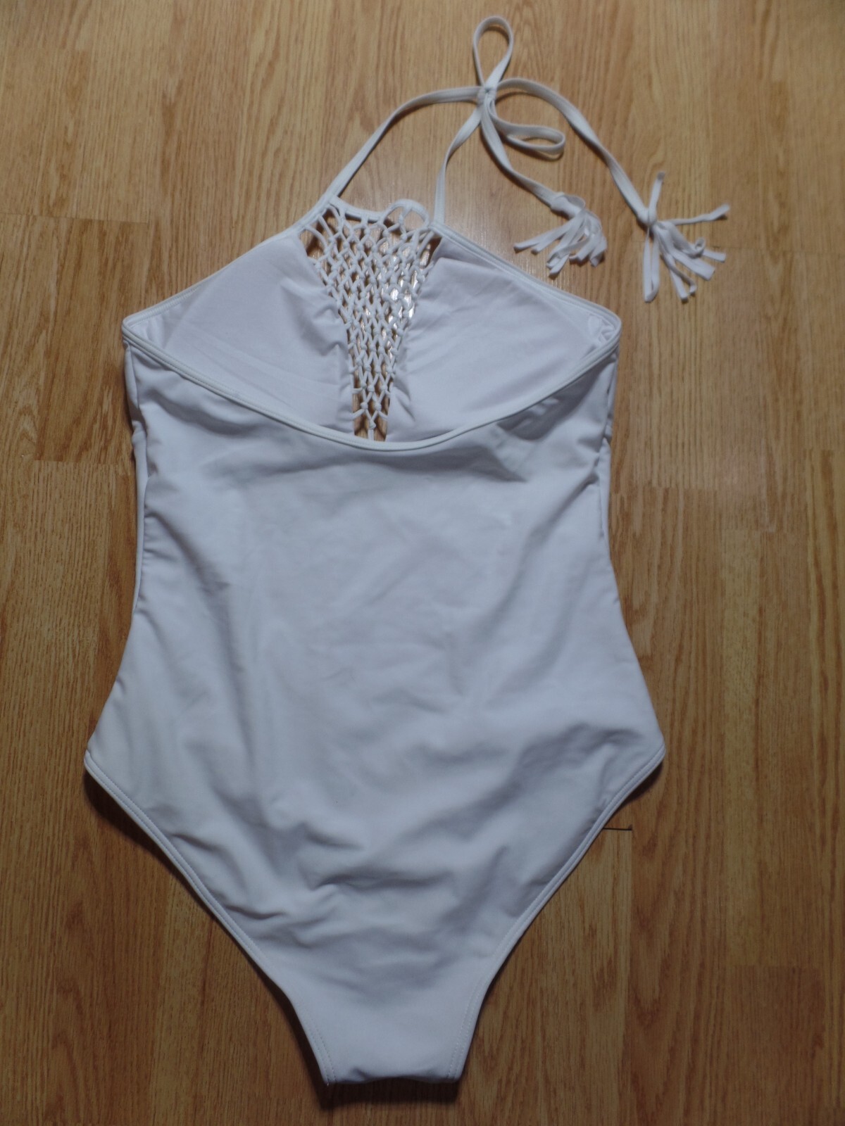 Womens Express Swim 1 piece white swimsuit / bathing suit size large