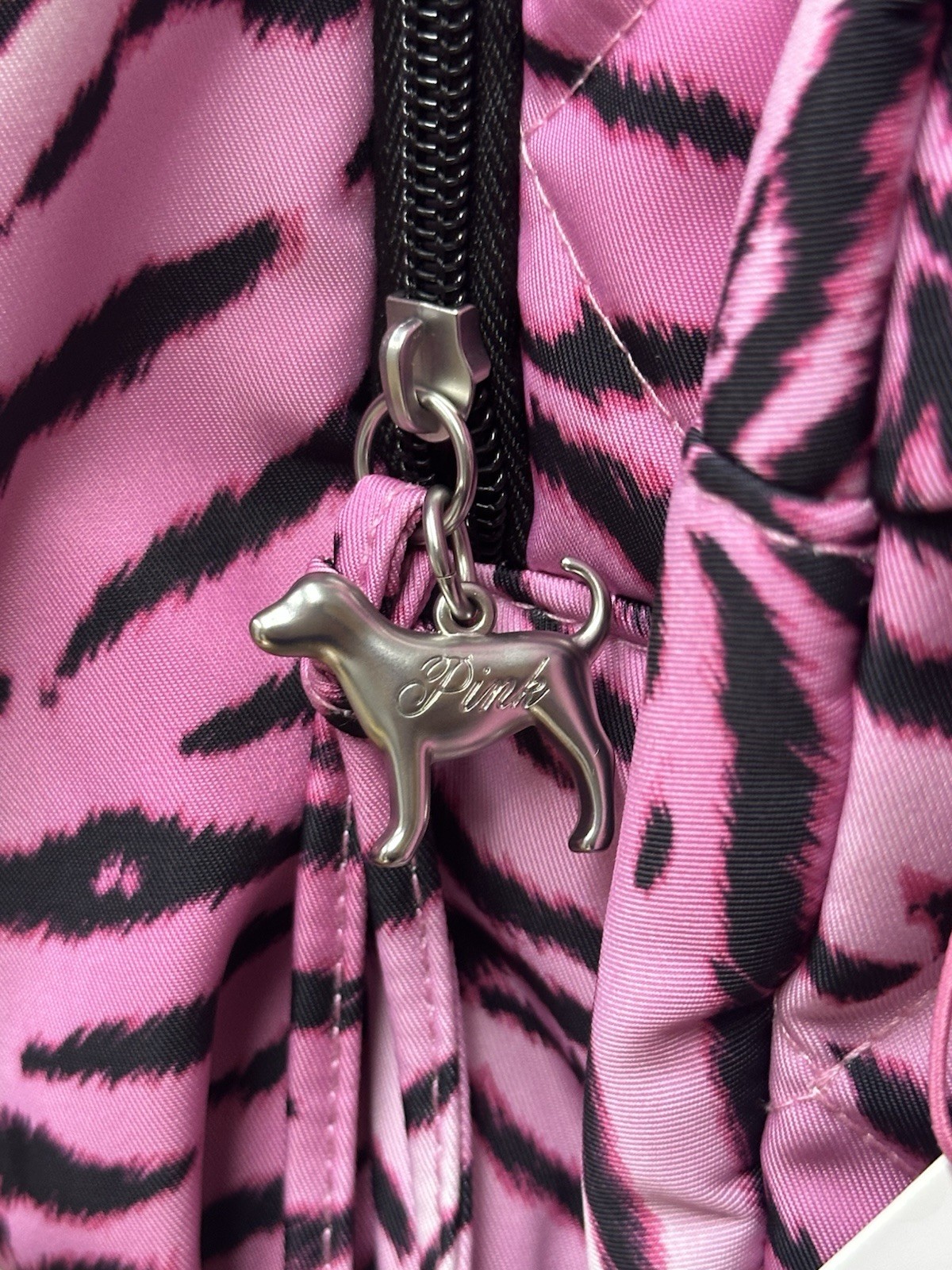 Victorias Secret Pink Quilted Backpack Bookbag In Pink Zebra New 2026
